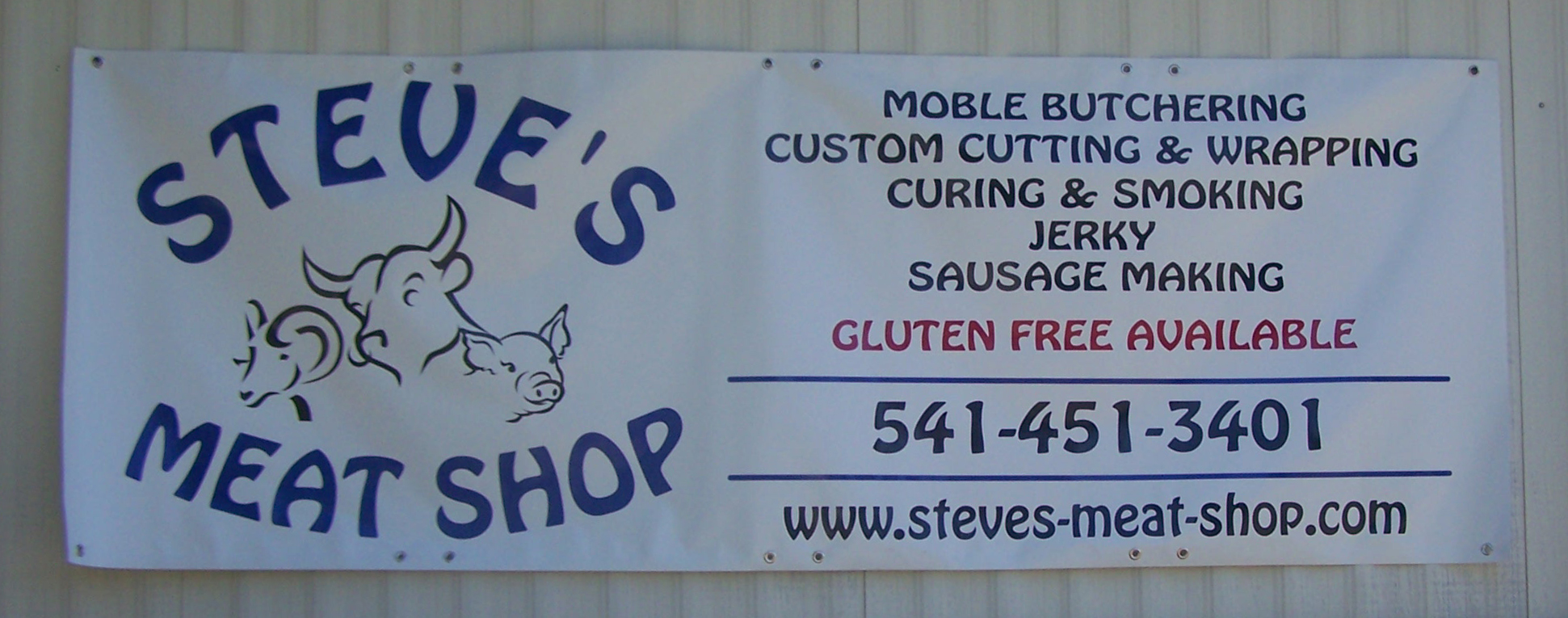 Steves Meat Market Banner by Bason Signs